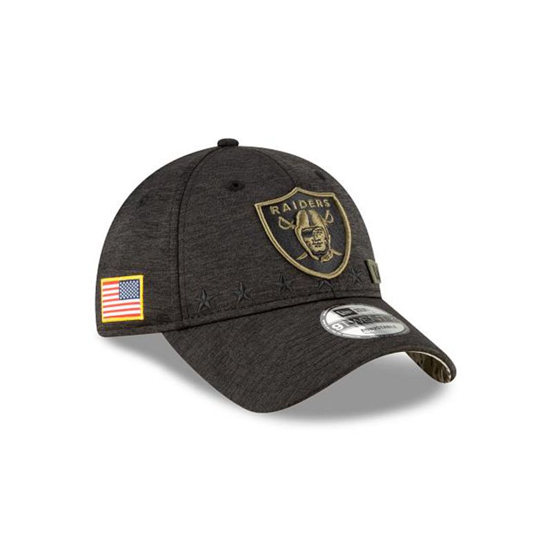 NFL Las Vegas Raiders Salute To Service 9Twenty Adjustable (WXA0977) - Black New Era Caps